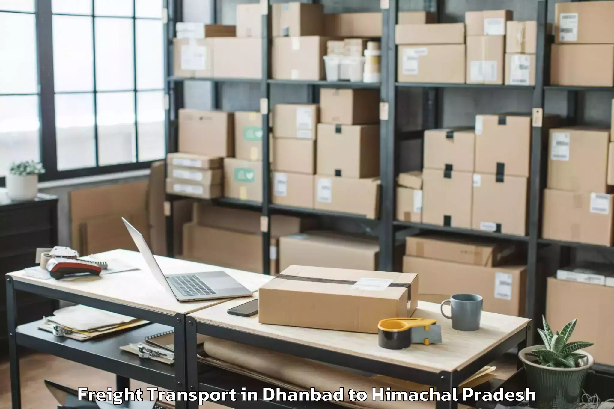 Book Dhanbad to Gaggal Airport Dhm Freight Transport Online